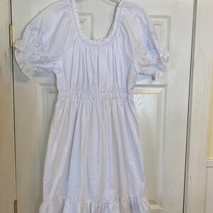 Nanette Lepore White Eyelet Peasant Dress